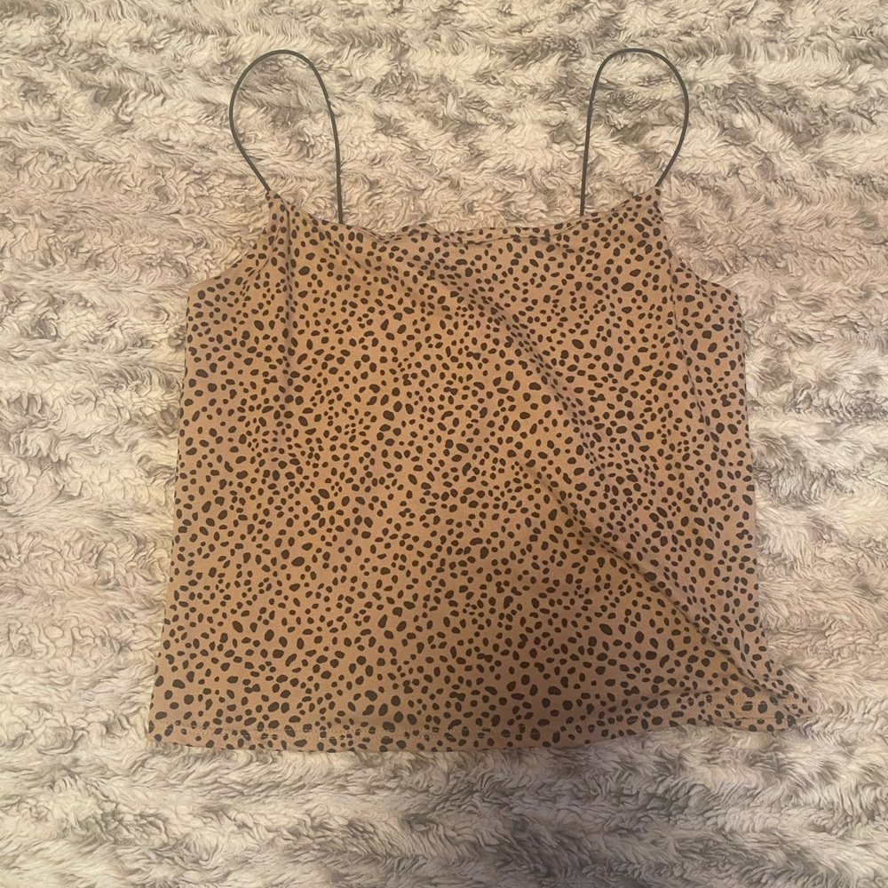 Cheetah print tank top with spaghetti straps